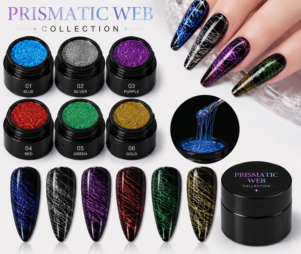 Prismatic Web Collection | Reflective Spider Gel