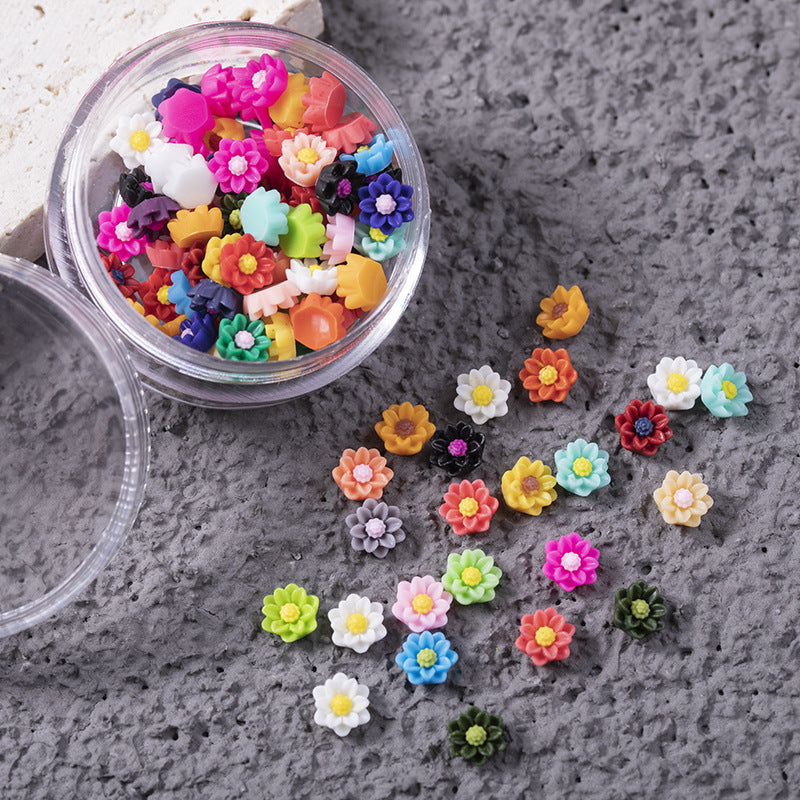 3D Small Flowers Nail Art Decorations | Mixed Colors 100 Pieces