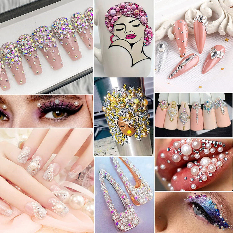 Aura Mixed Embellishment Gem Bags | Shaped Diamonds, Rhinestones & Pearls