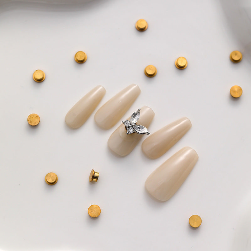 Nail art rotary bearing accessories DIY high-speed rotating shaft nail diamond accessories with lucky beads mini base tool