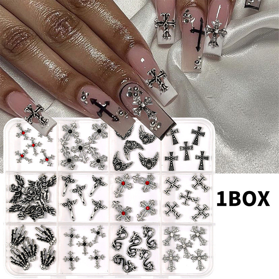 Multi-Style 3D Nail Charms Collection | Y2K, Gothic Crosses & Golden Butterfly Assortments