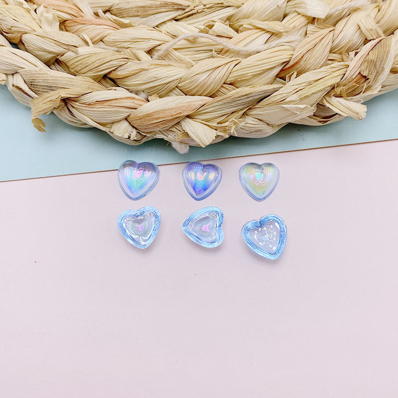 Colorful Heart-Shaped Flat-Back Resin Gems | Nail Art & DIY Decoration