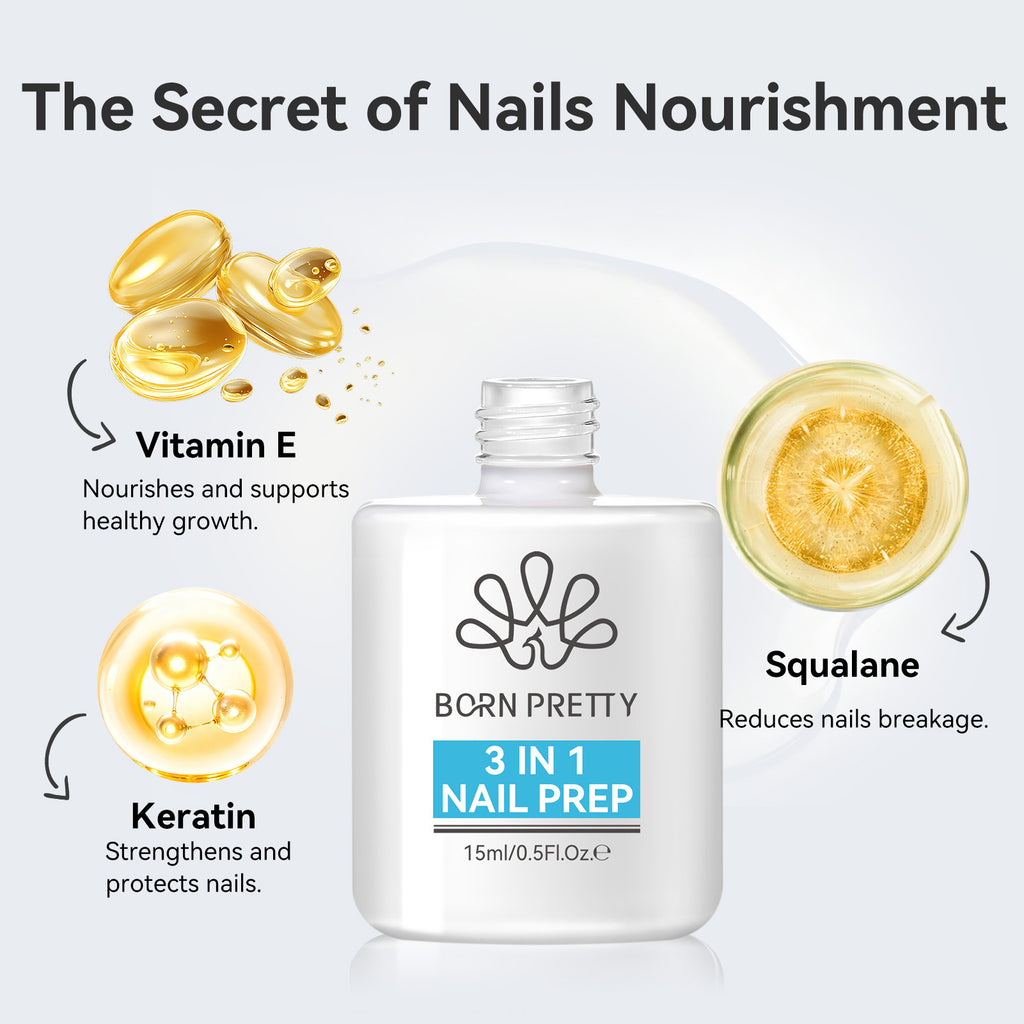 BORN PRETTY New Nail 3-in-1 Desiccant Staplizer Nail Surface Repair Care Solution Nail Balancing Liquid