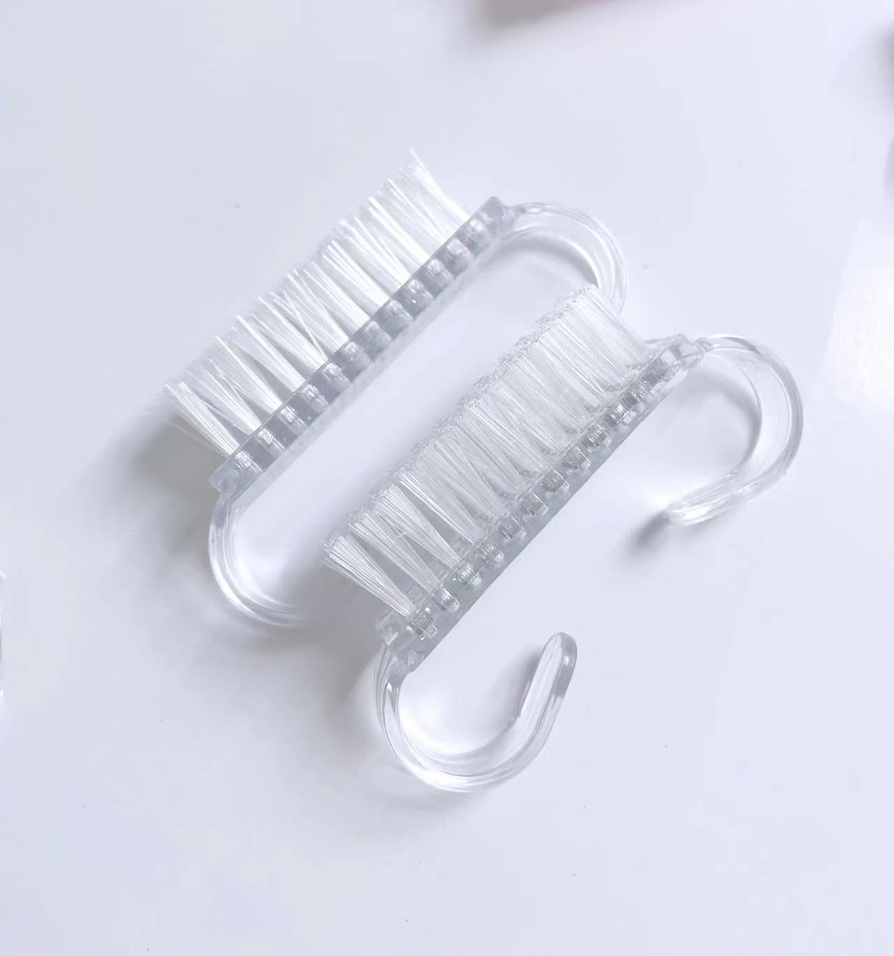 Colorful Nail Art Dust Brushes | Curved Handle Under-Nail Washing & Gel Prep Brushes