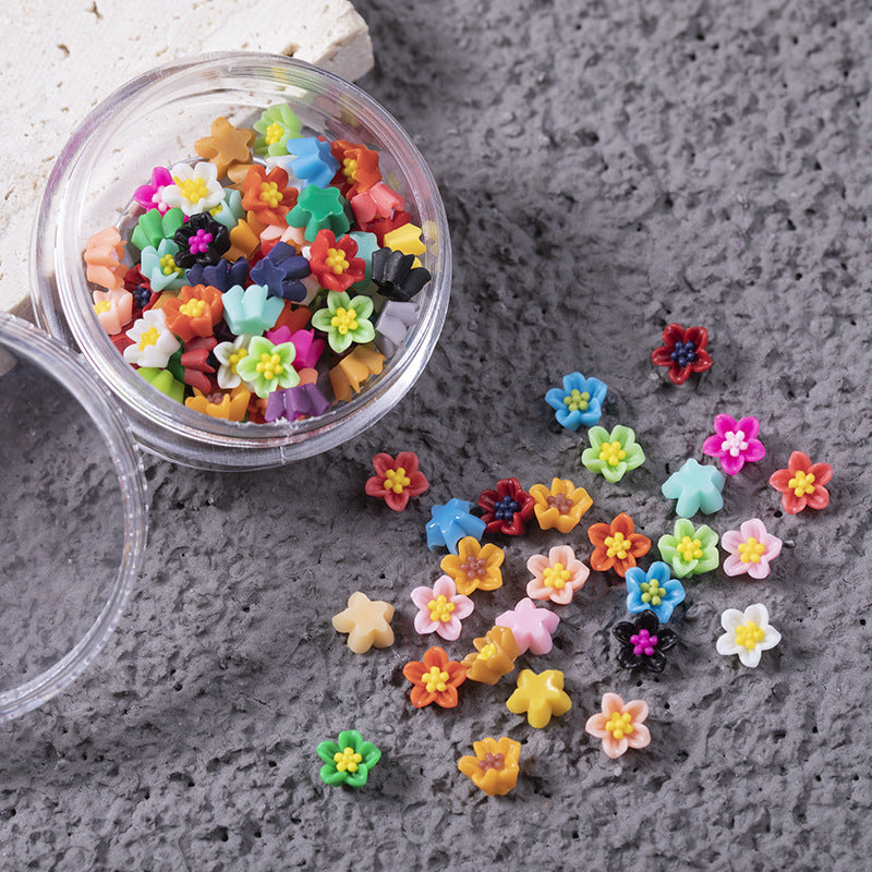 3D Small Flowers Nail Art Decorations | Mixed Colors 100 Pieces