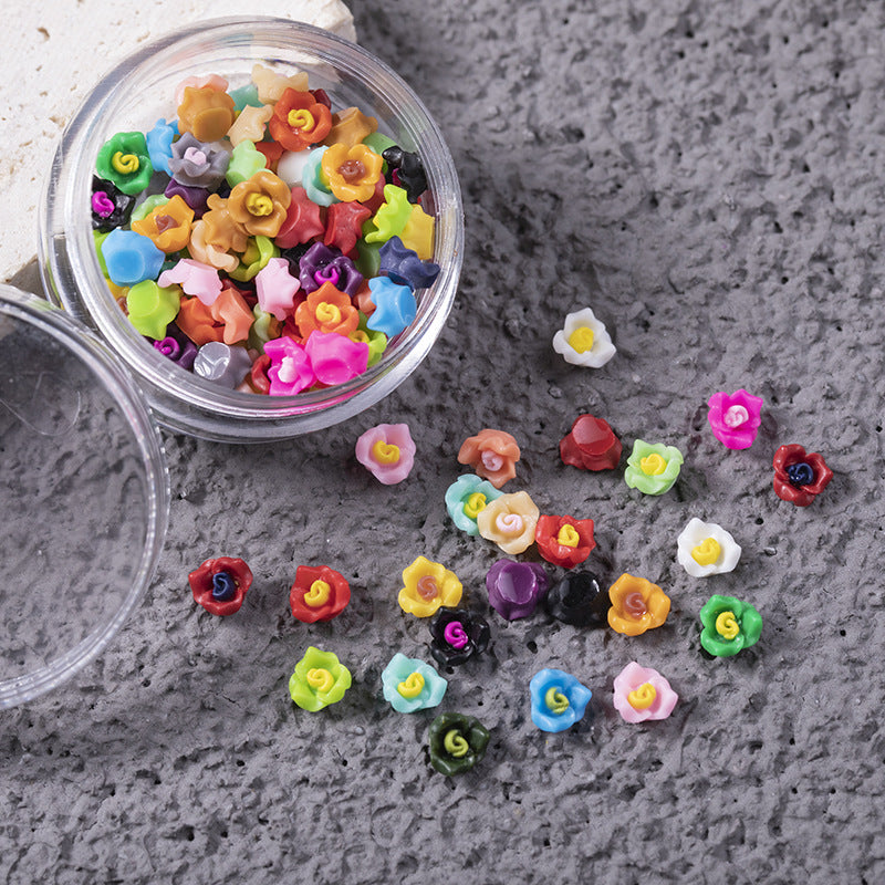 3D Small Flowers Nail Art Decorations | Mixed Colors 100 Pieces
