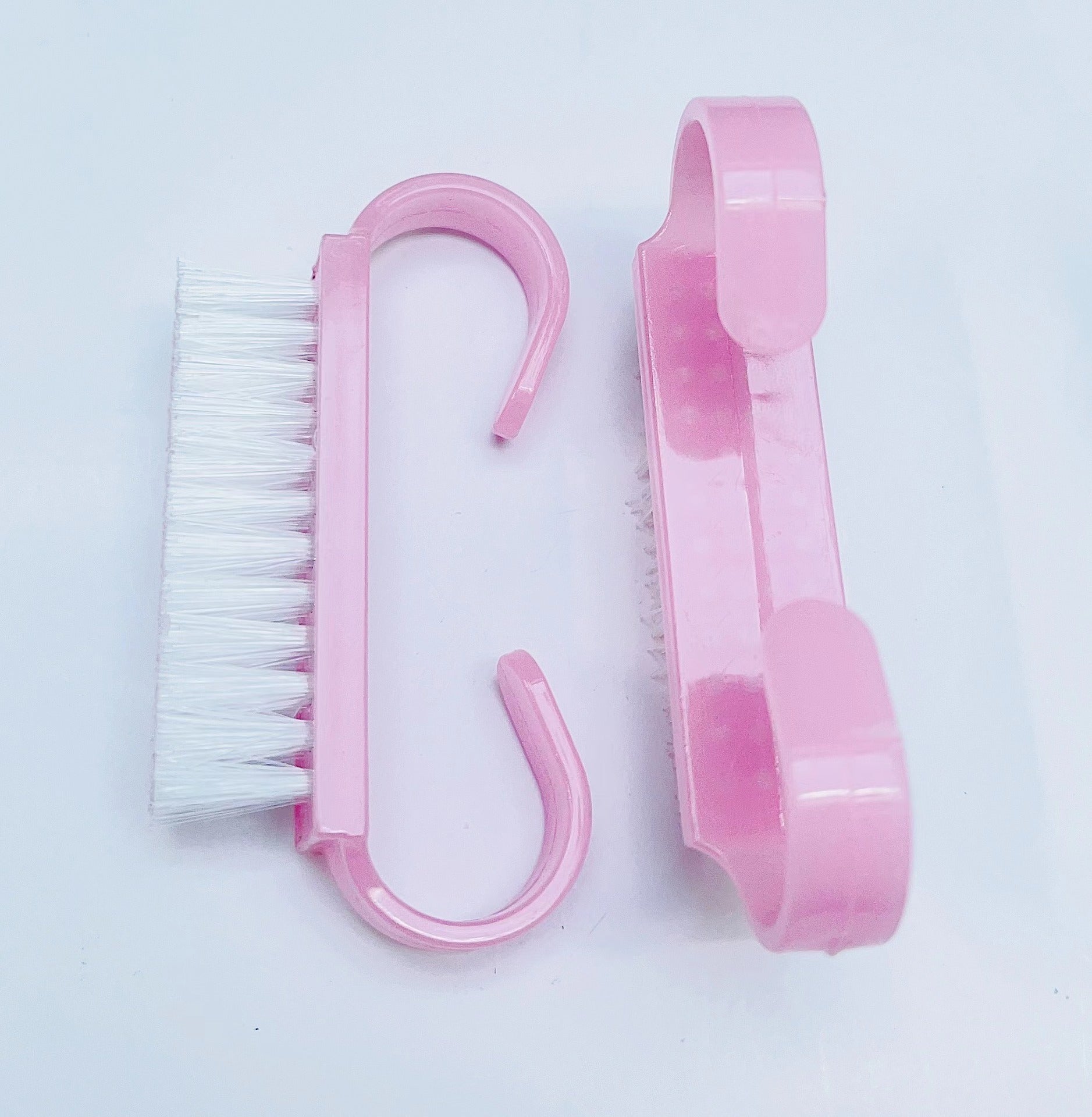 Colorful Nail Art Dust Brushes | Curved Handle Under-Nail Washing & Gel Prep Brushes