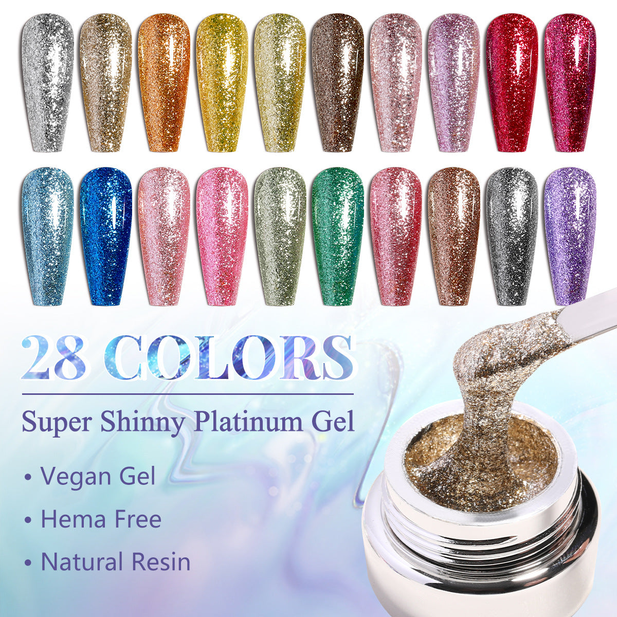 Starlight Platinum Gel | Glitter Gel Collection