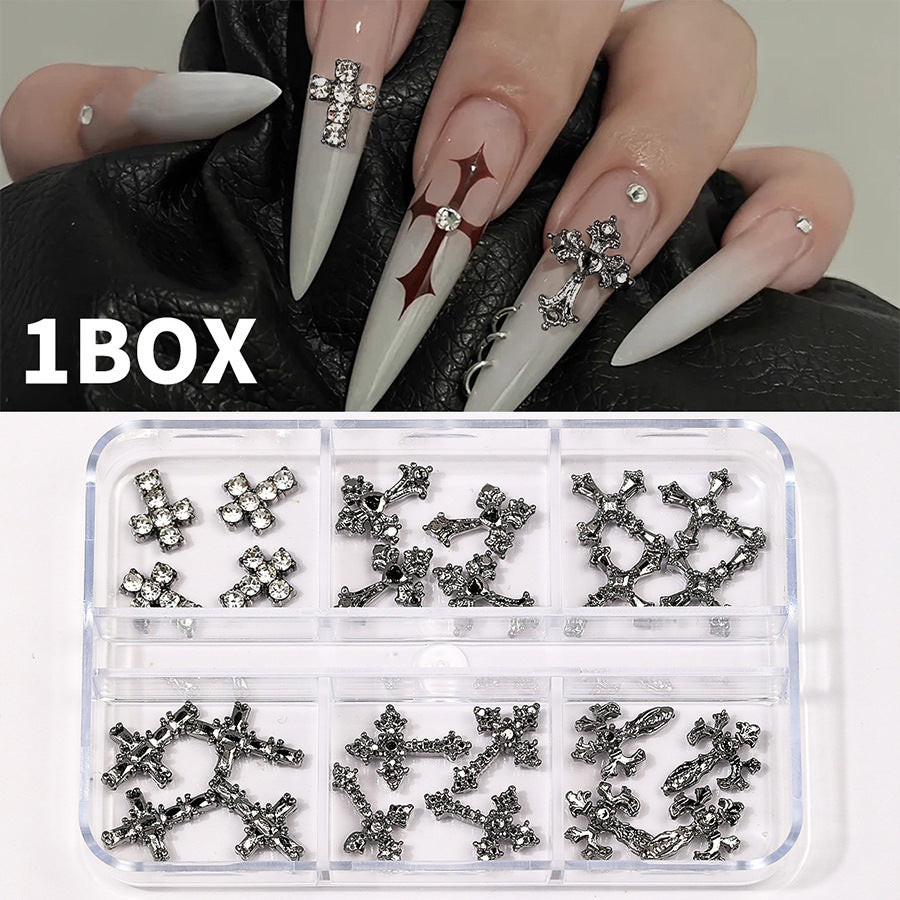 Multi-Style 3D Nail Charms Collection | Y2K, Gothic Crosses & Golden Butterfly Assortments