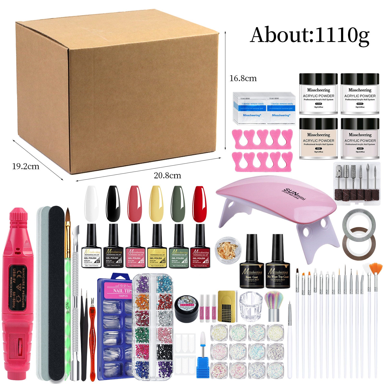 Misscheering Acrylic Nail Starter Kit | Glitter Collection