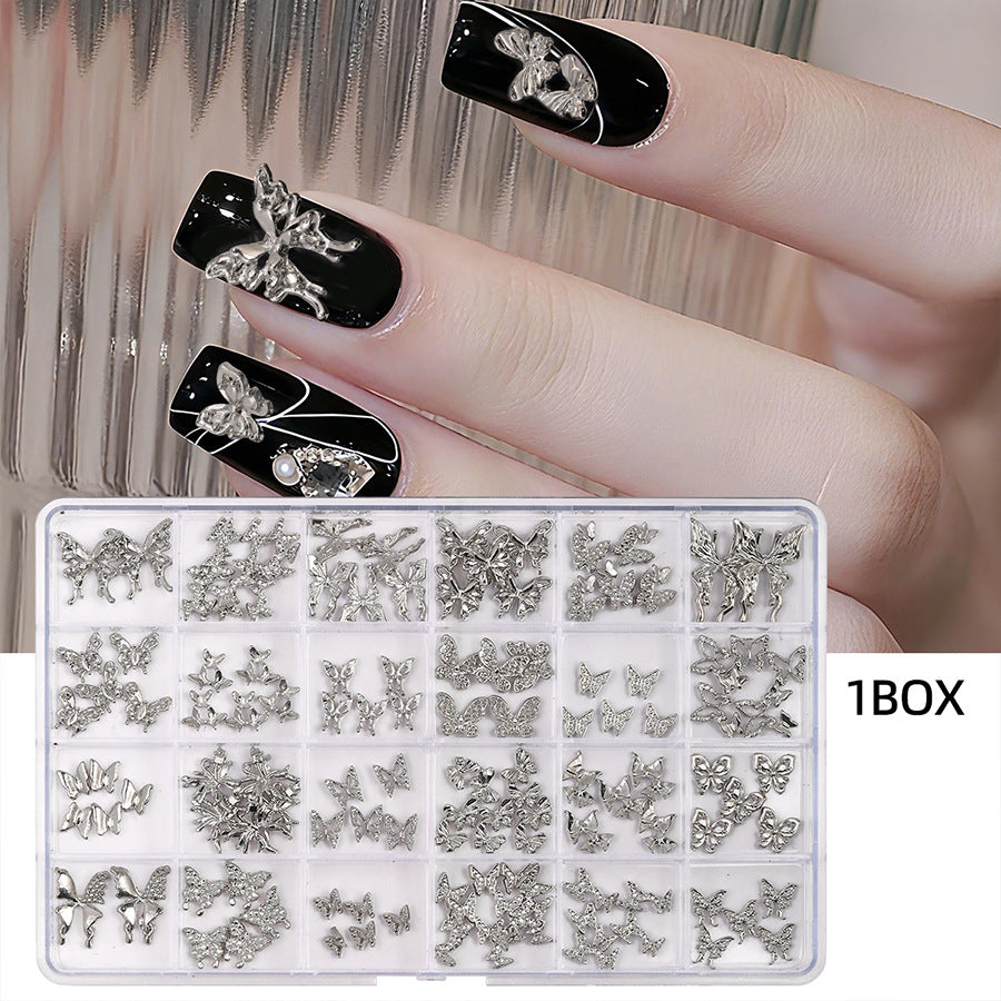 Multi-Style 3D Nail Charms Collection | Y2K, Gothic Crosses & Golden Butterfly Assortments