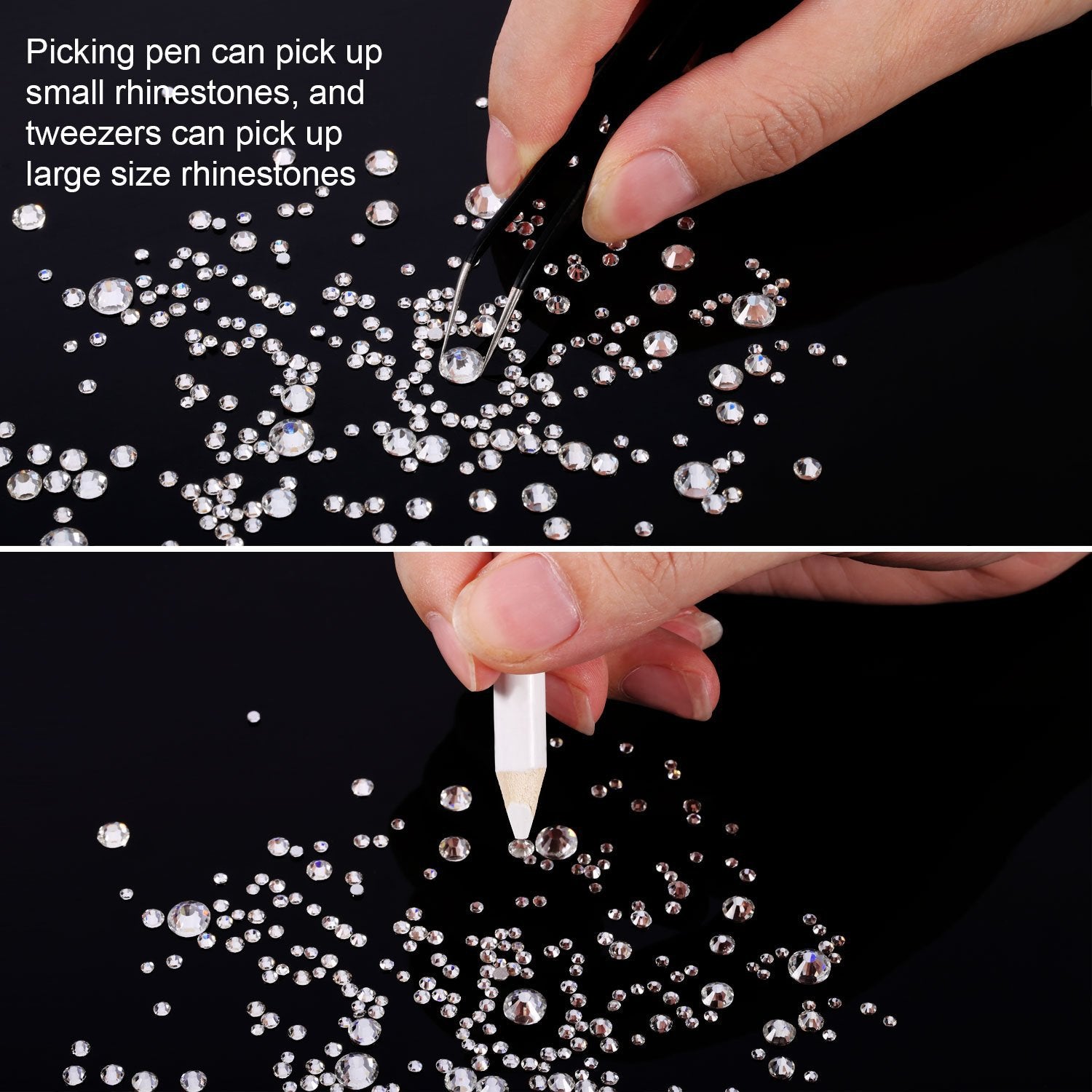 Crystal Glass Rhinestone Nail Kit | 12-Grid Flat-Back Diamond Set