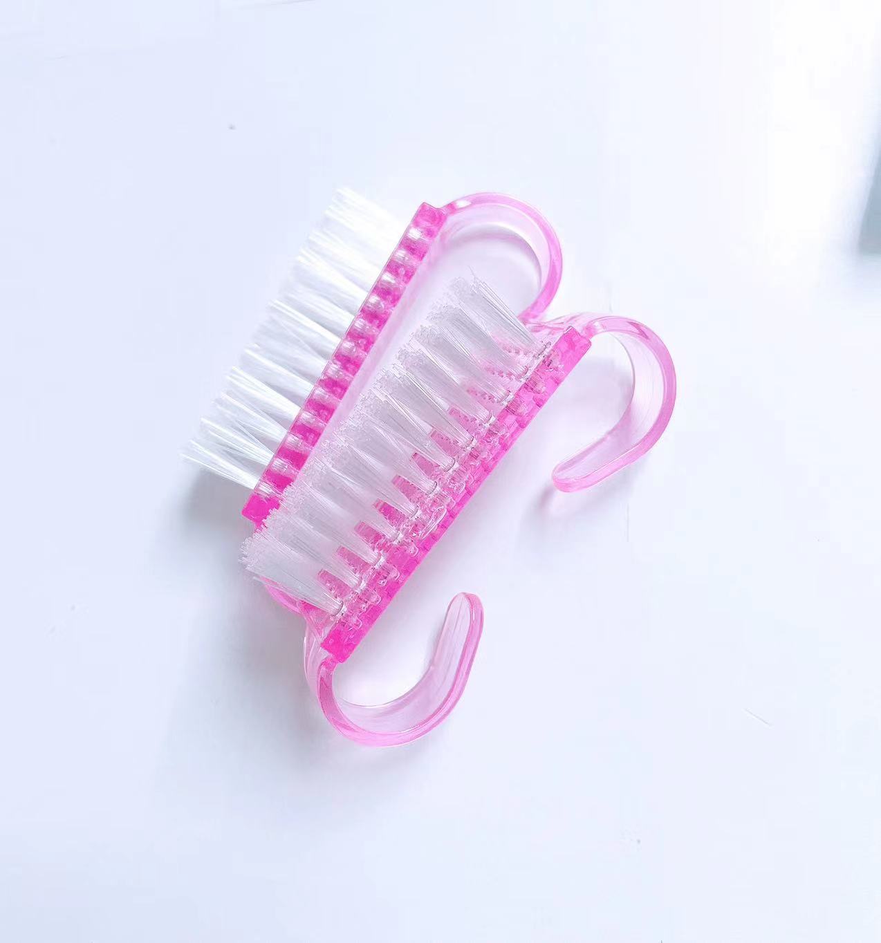 Colorful Nail Art Dust Brushes | Curved Handle Under-Nail Washing & Gel Prep Brushes