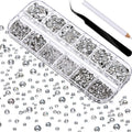 Crystal Glass Rhinestone Nail Kit | 12-Grid Flat-Back Diamond Set