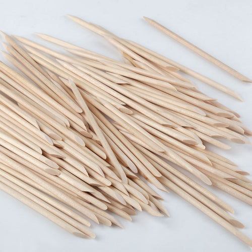 Nail art 100 orange sticks, beech dotted drill sticks 11.4cm, nail tool kit, multifunctional cleaning stick