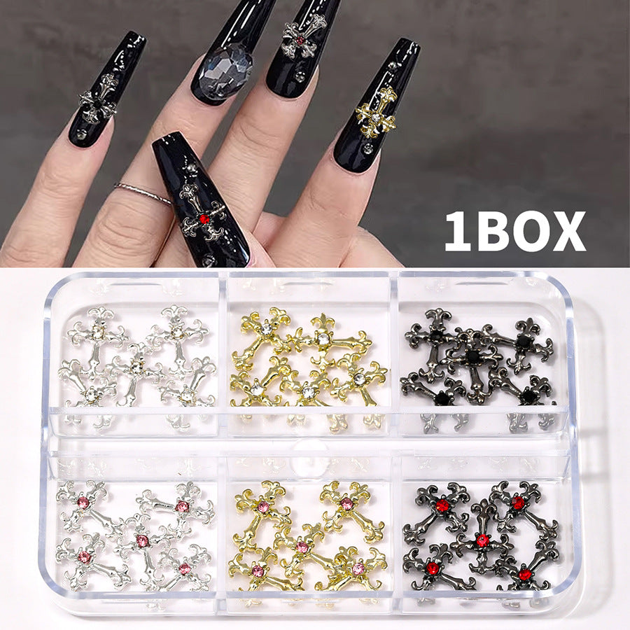 Multi-Style 3D Nail Charms Collection | Y2K, Gothic Crosses & Golden Butterfly Assortments