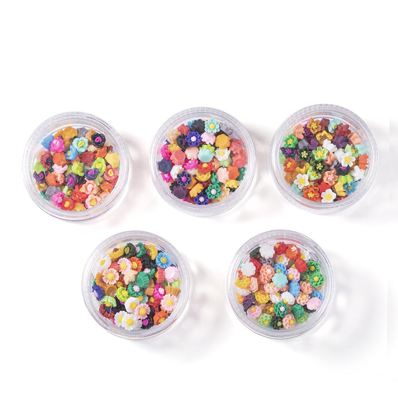 3D Small Flowers Nail Art Decorations | Mixed Colors 100 Pieces