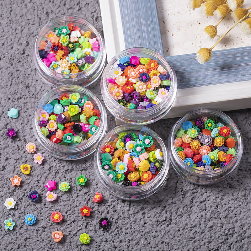 3D Small Flowers Nail Art Decorations | Mixed Colors 100 Pieces