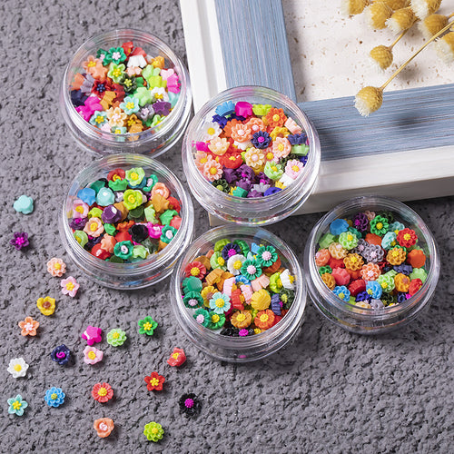 3D Small Flowers Nail Art Decorations | Mixed Colors 100 Pieces