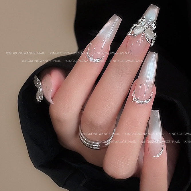 Cat's Eye Butterfly Nail Charms | 3D Alloy Nail Jewelry
