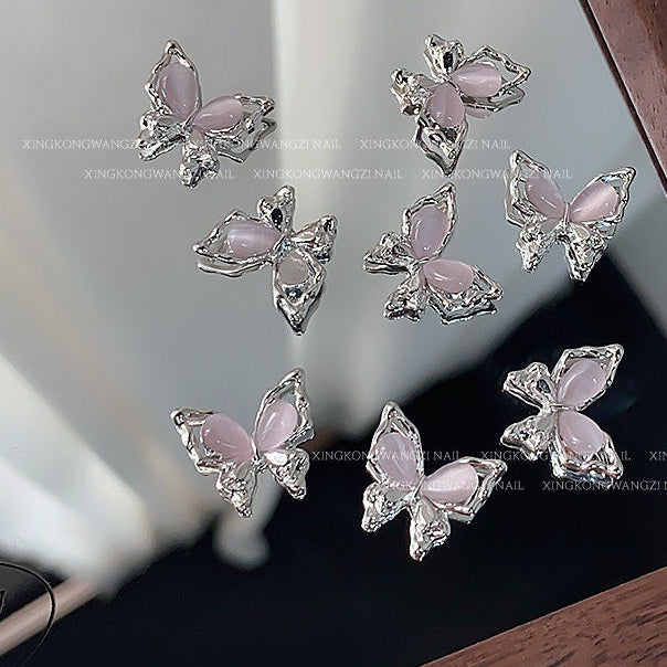 Cat's Eye Butterfly Nail Charms | 3D Alloy Nail Jewelry