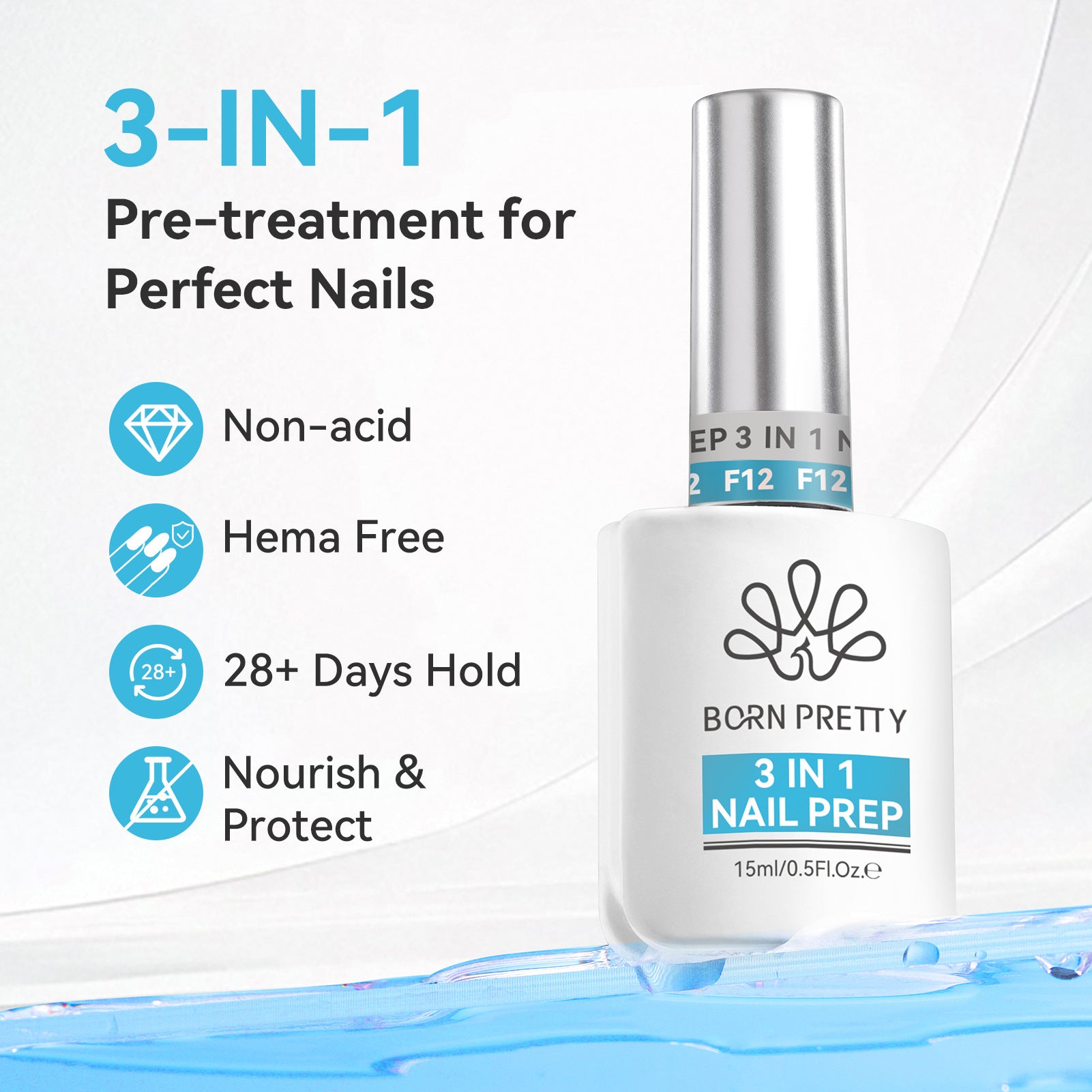 BORN PRETTY New Nail 3-in-1 Desiccant Staplizer Nail Surface Repair Care Solution Nail Balancing Liquid