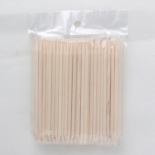 Nail art 100 orange sticks, beech dotted drill sticks 11.4cm, nail tool kit, multifunctional cleaning stick