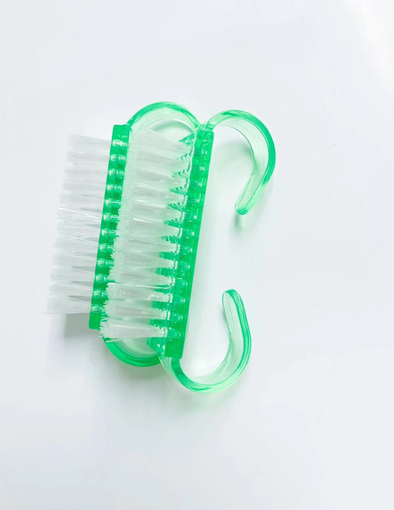 Colorful Nail Art Dust Brushes | Curved Handle Under-Nail Washing & Gel Prep Brushes