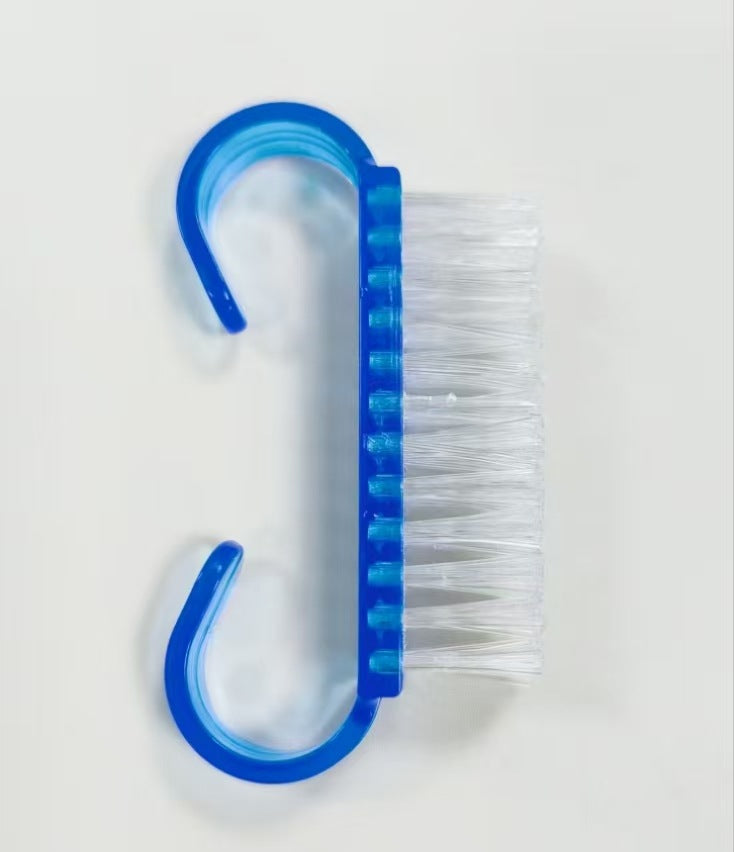 Colorful Nail Art Dust Brushes | Curved Handle Under-Nail Washing & Gel Prep Brushes