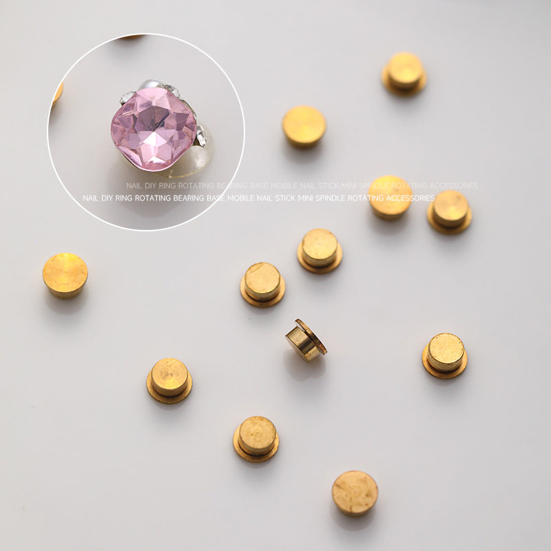 Nail art rotary bearing accessories DIY high-speed rotating shaft nail diamond accessories with lucky beads mini base tool