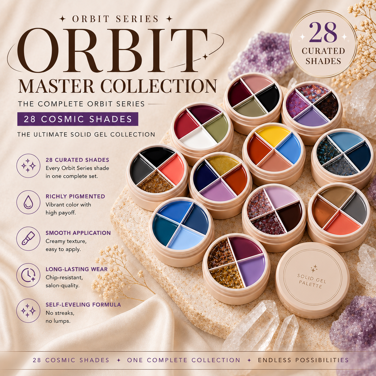 🪐✨ Orbit Series | 4-Color Gel Paint Palette ✨🪐