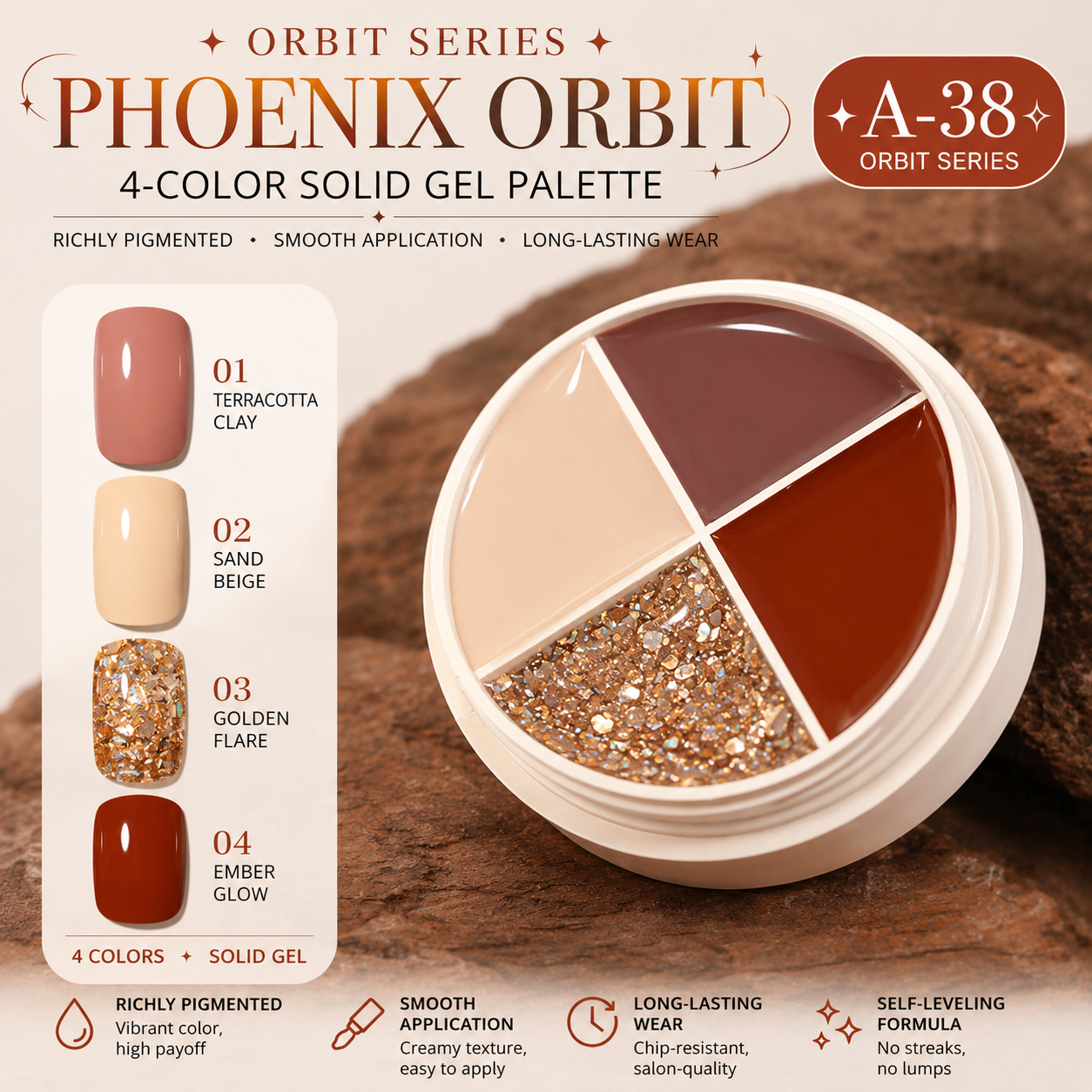 🪐✨ Orbit Series | 4-Color Gel Paint Palette ✨🪐
