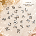 Alphabet Letter Nail Charms | A–Z Alloy Diamond-Encrusted Set