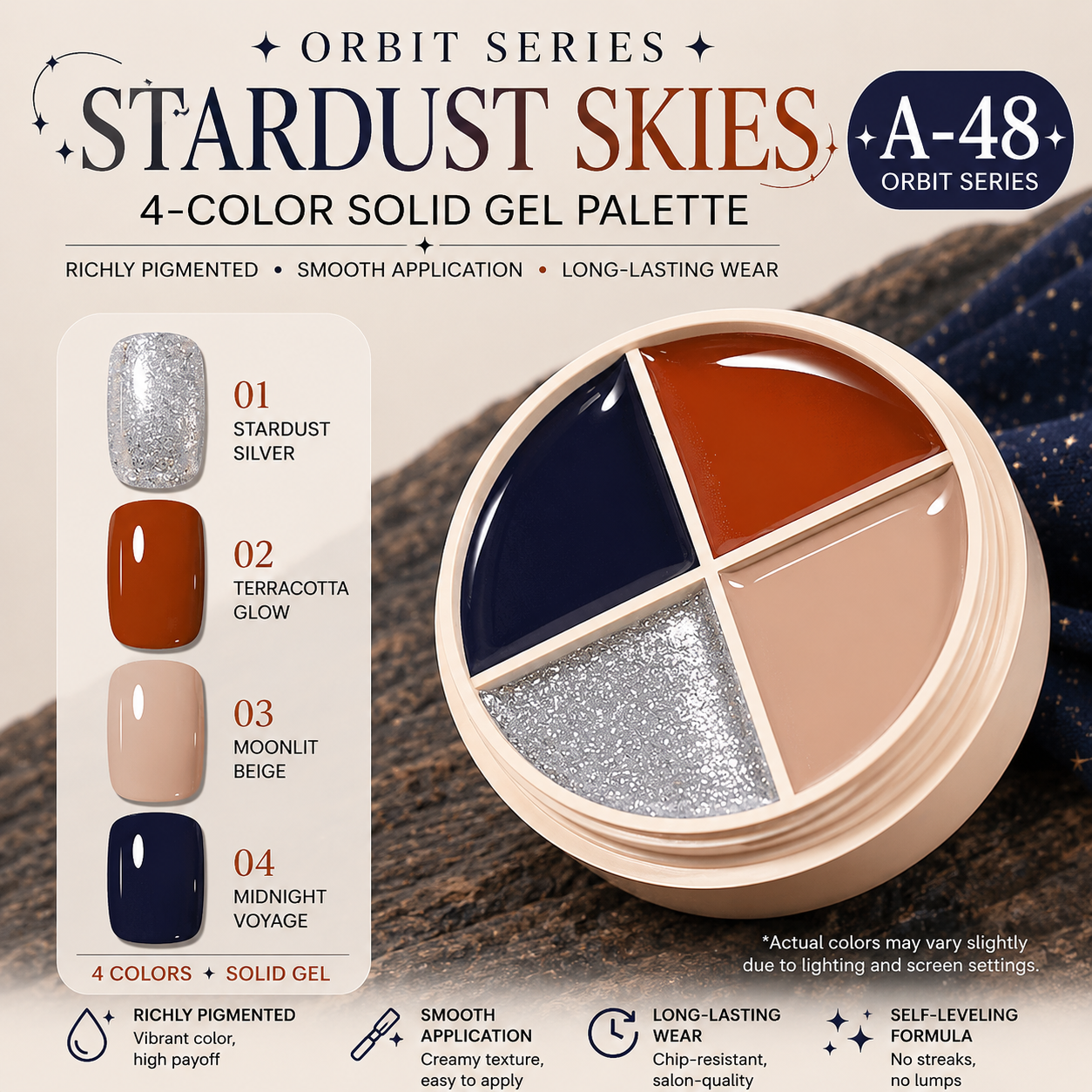 🪐✨ Orbit Series | 4-Color Gel Paint Palette ✨🪐