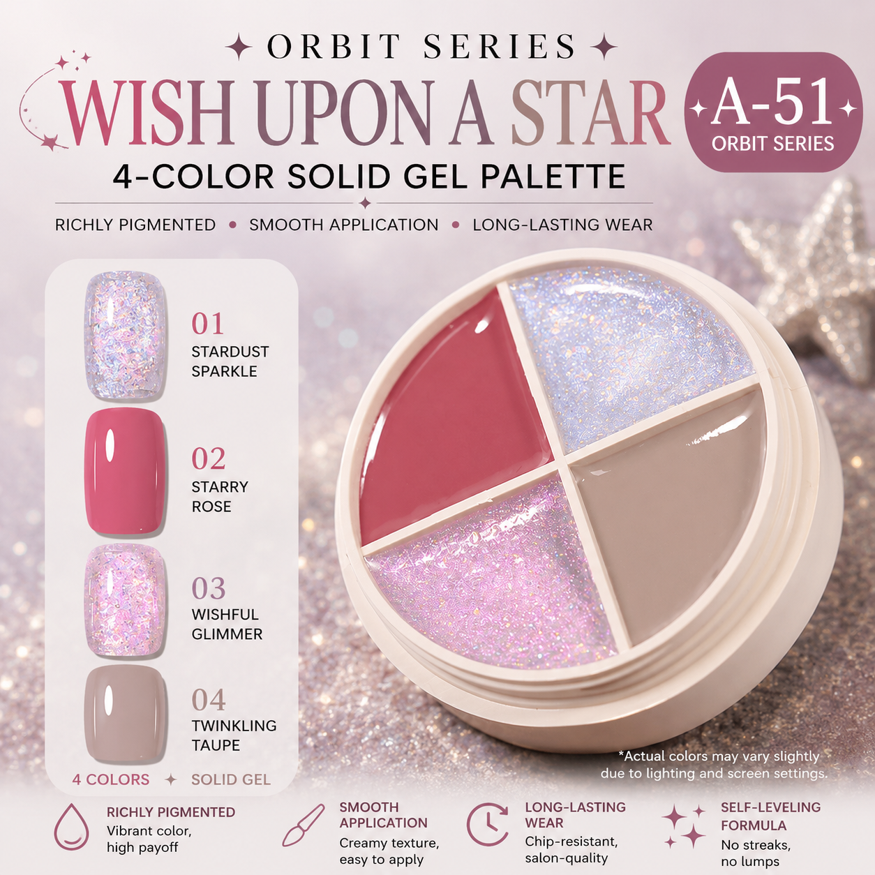 🪐✨ Orbit Series | 4-Color Gel Paint Palette ✨🪐