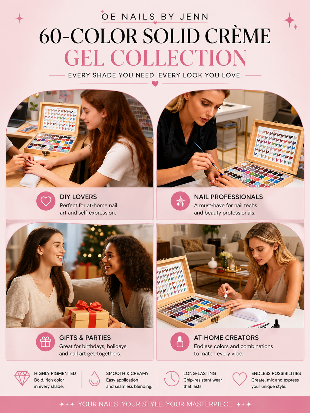 ✨ Cosmic Vault | 60-Color Solid Crème Gel Collection ✨