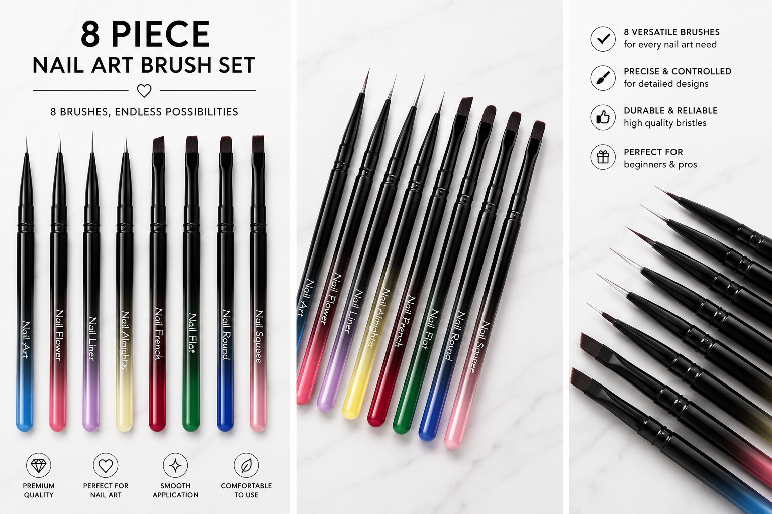 Nail Art Construction Brush & Pen Set | Paint Like The Stars