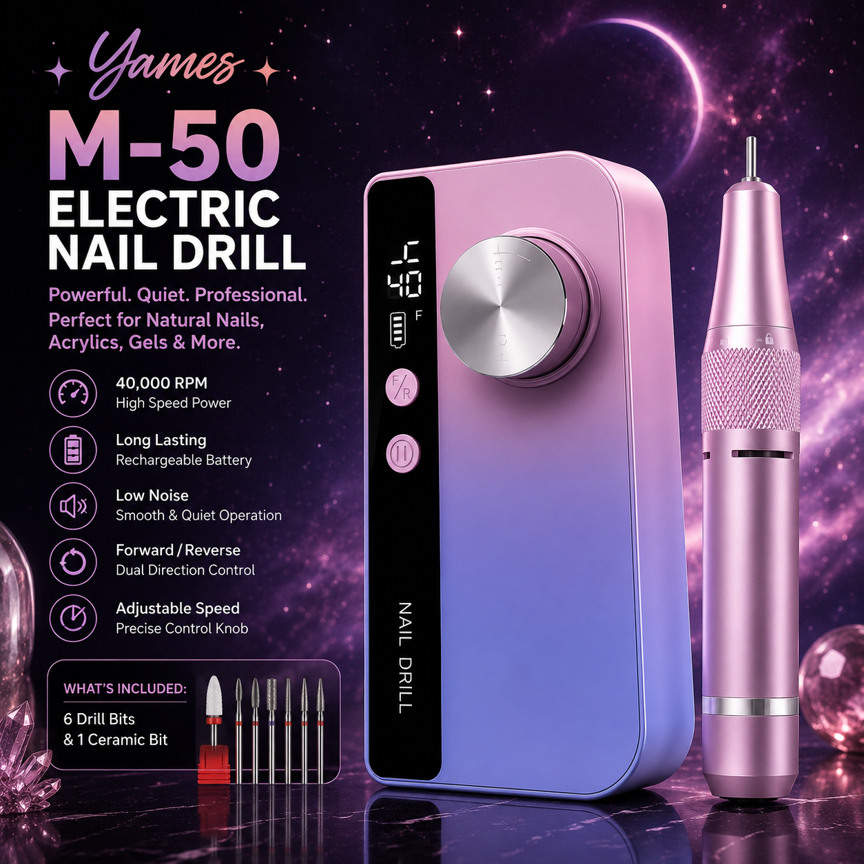 Yames M-50 Electric Nail Drill | Entry, Recommended & Upgraded Editions